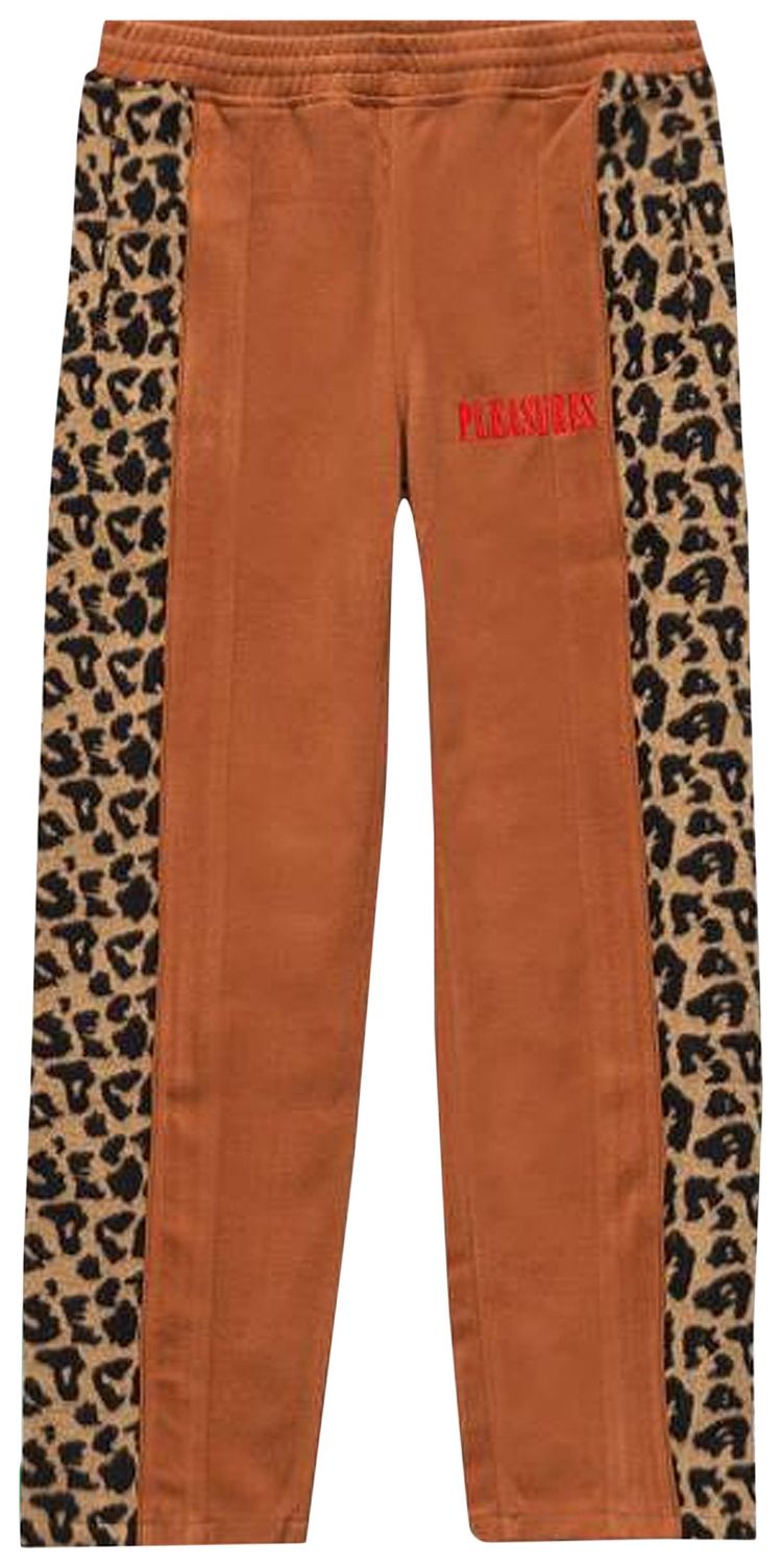 Pleasures Velour Memories Animal Print Pants Brown