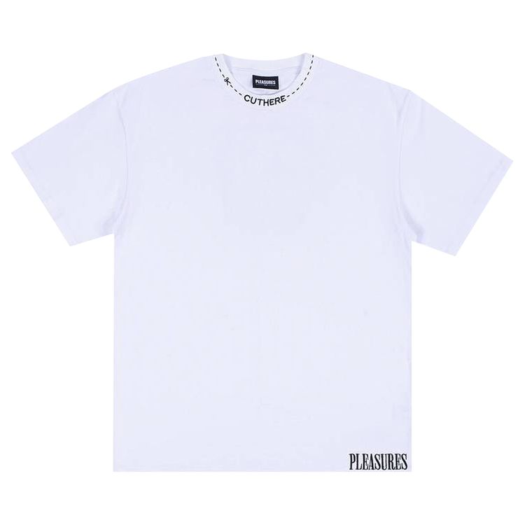 Pleasures Cut Here Heavyweight Short Sleeve T Shirt White