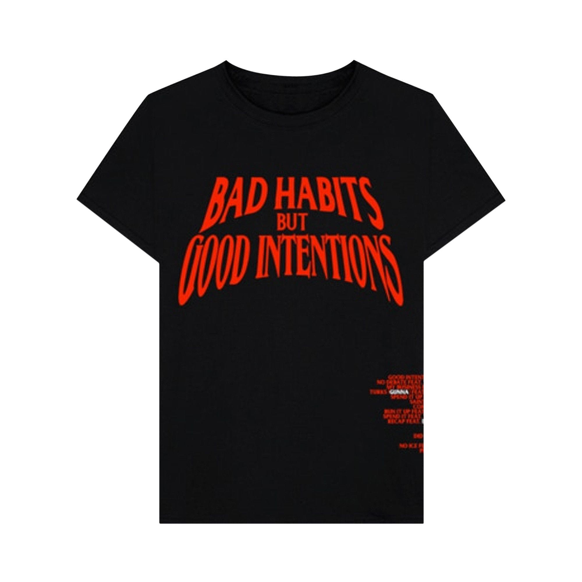 Buy Vlone x Nav Bad Habits Good Intentions Tee Black 1020 1FW200103NBHG BLAC GOAT CA