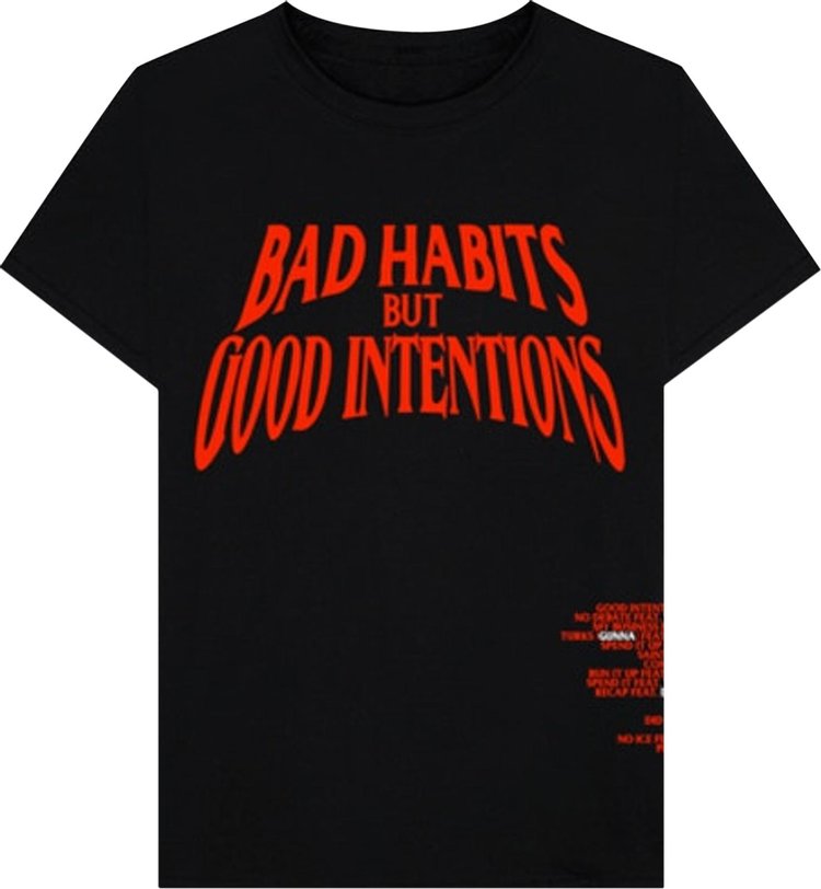 Vlone x Nav Bad Habits Good Intentions Tee 'Black'