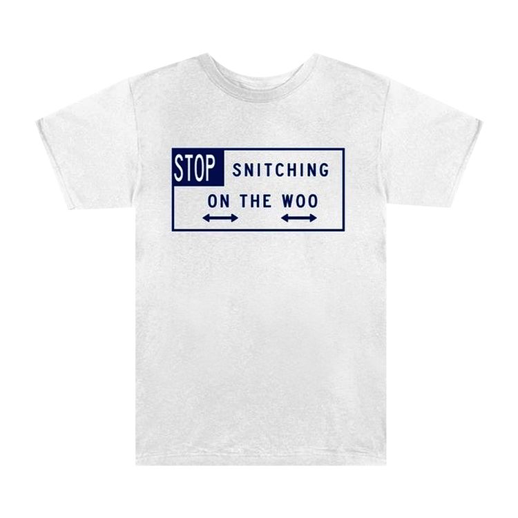 Vlone x Pop Smoke Stop Snitching Tee WhiteBlue
