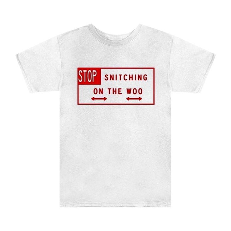 Vlone x Pop Smoke Stop Snitching Tee WhiteRed