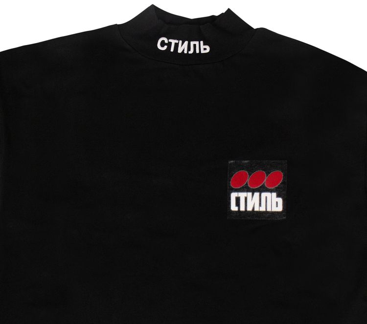 Heron Preston Mock Neck Long Sleeve T Shirt Black