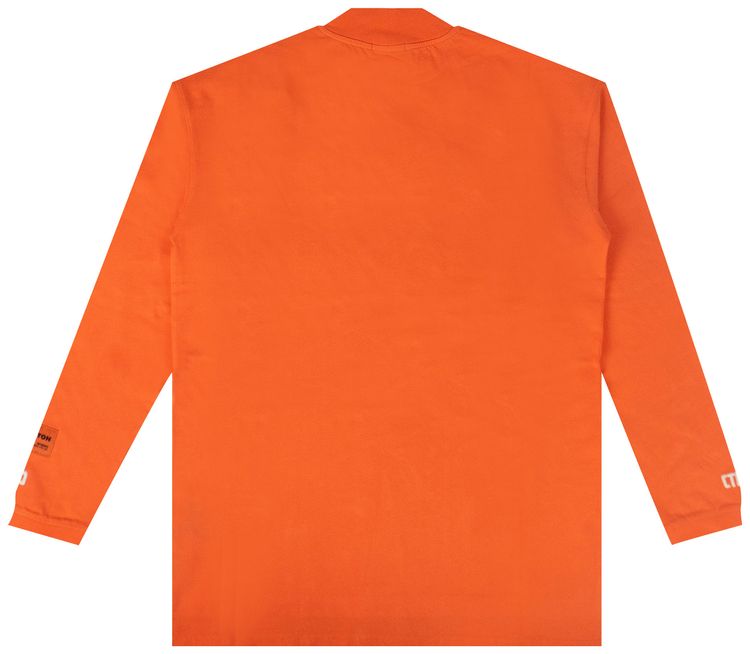 Heron Preston Mock Neck Long Sleeve T Shirt Orange
