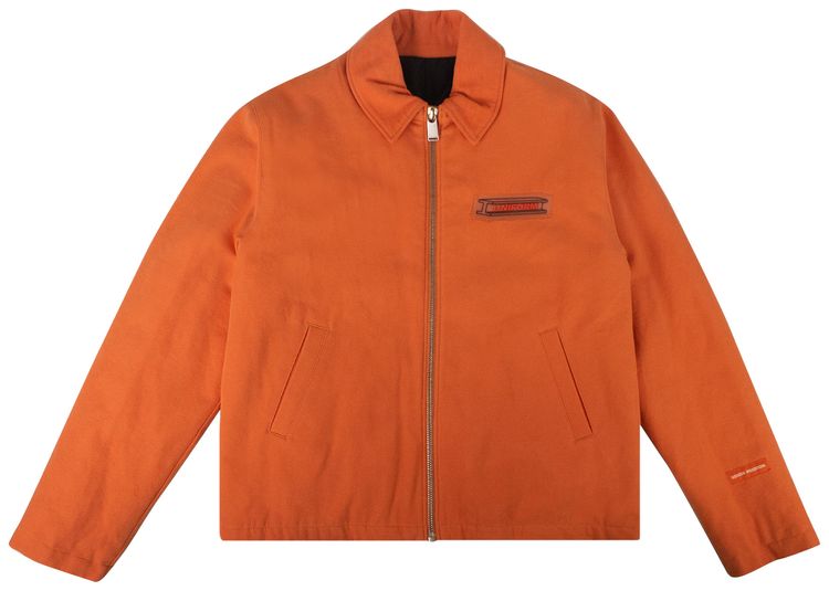 Heron Preston Denim Uniform Zip Jacket Orange