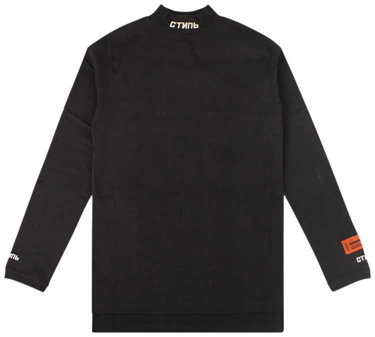 Heron Preston CTNMB Mock Neck Long Sleeve T Shirt Grey