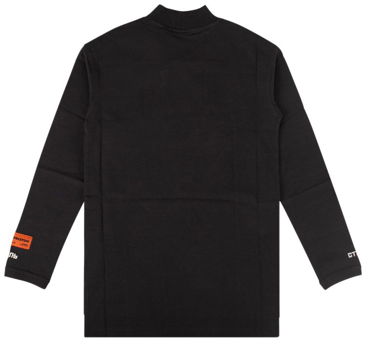 Heron Preston CTNMB Mock Neck Long Sleeve T Shirt Grey