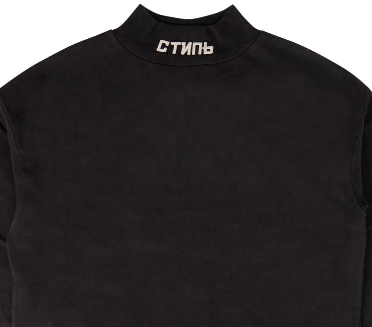 Heron Preston CTNMB Mock Neck Long Sleeve T Shirt Grey