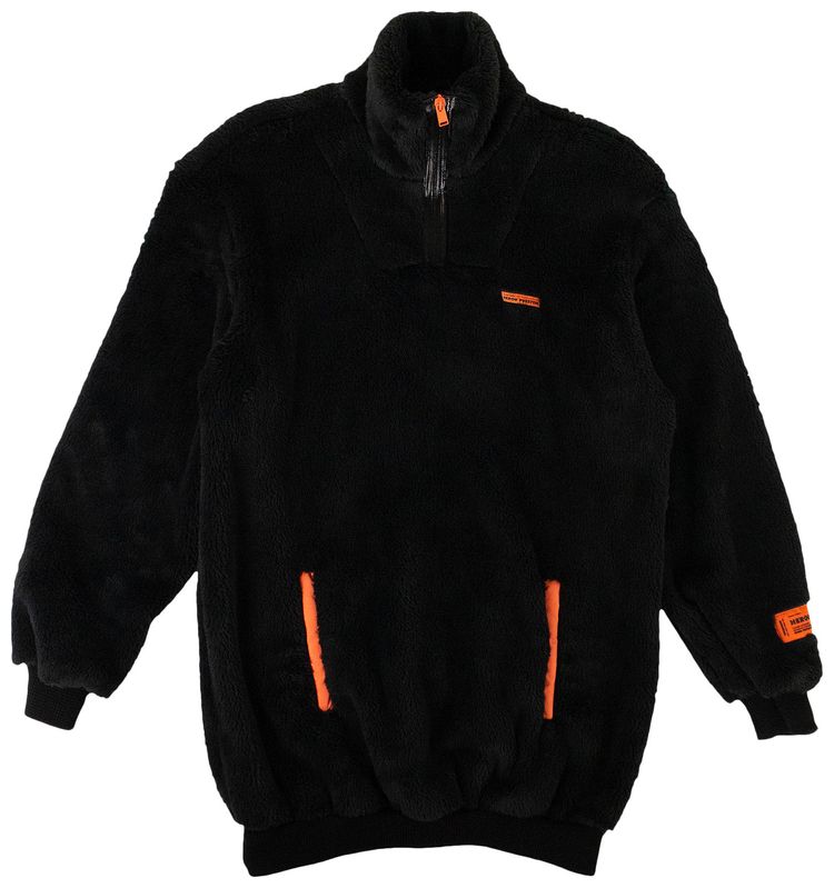 Heron Preston Fleece Fire Long Jacket Black