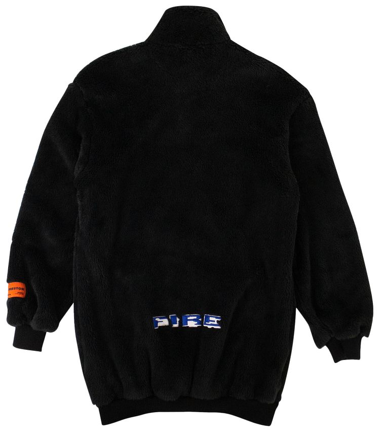 Heron Preston Fleece Fire Long Jacket Black