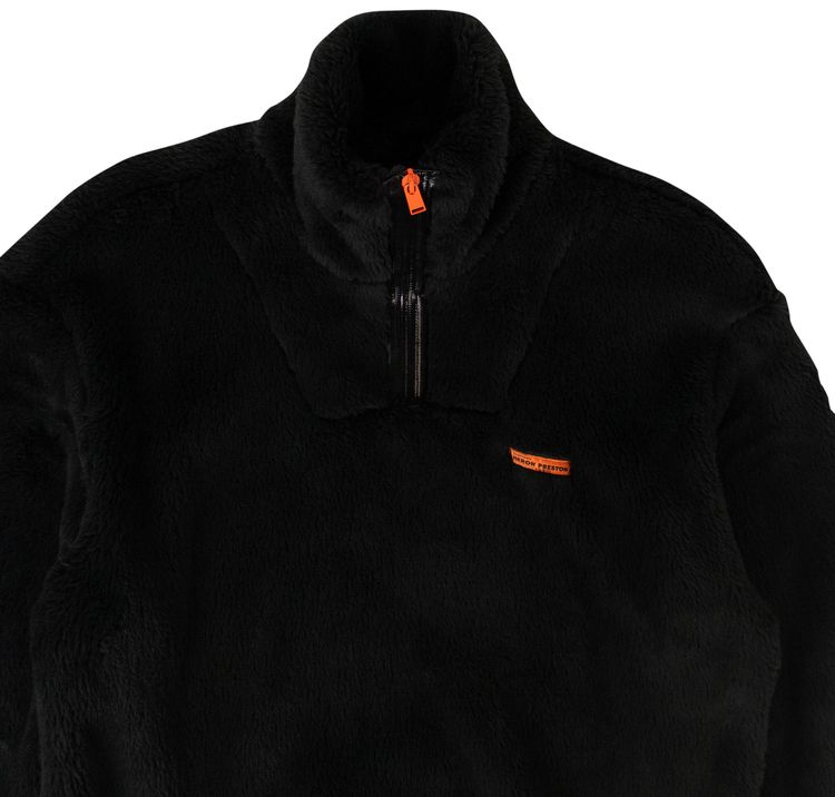 Heron Preston Fleece Fire Long Jacket Black
