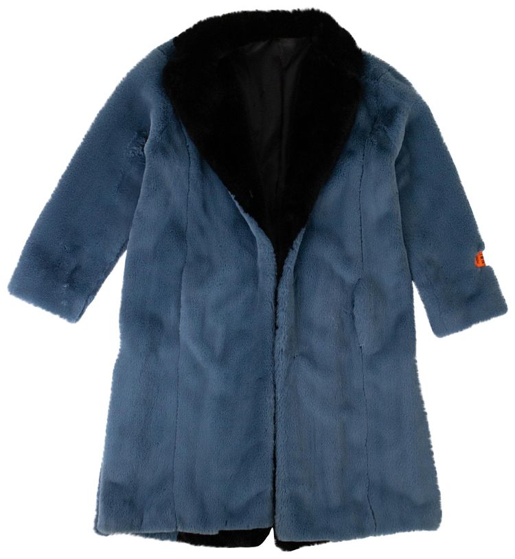 Heron Preston Long Fur Jacket Blue