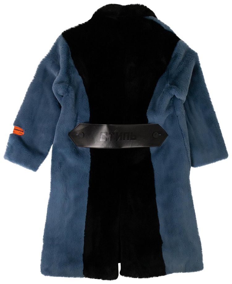Heron Preston Long Fur Jacket Blue