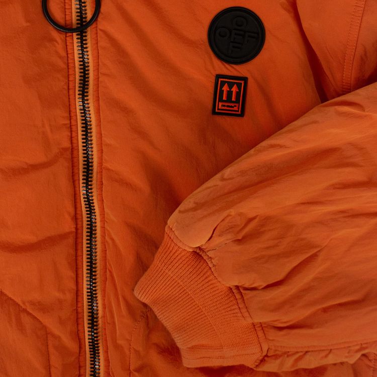 Off White Oversized Bomber Jacket Orange