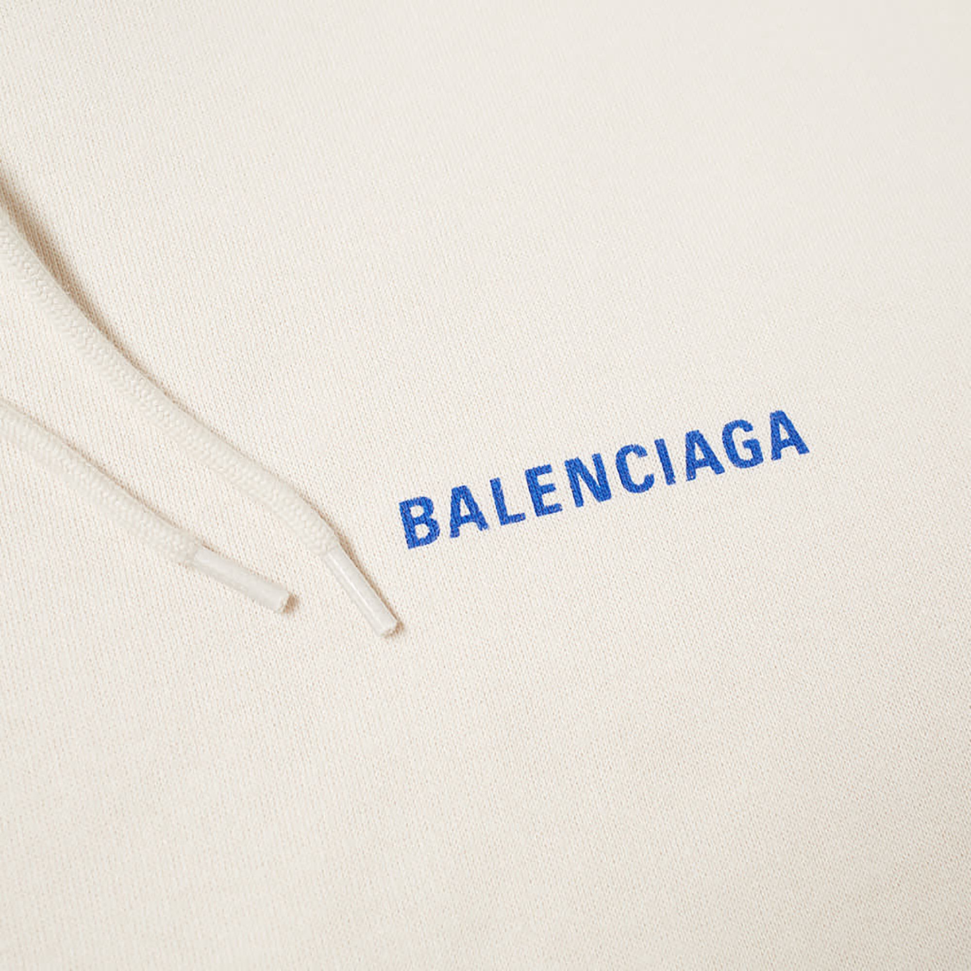 Buy Balenciaga Logo Popover Hoodie 'Chalky White/Blue Buy Balenciaga Logo Popover Hoodie 'Chalky White/Blue
