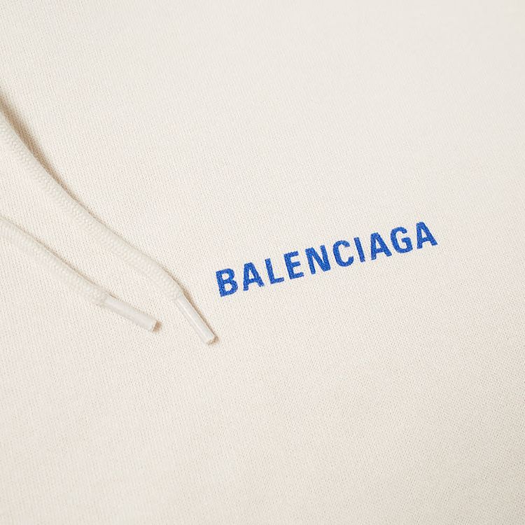 Balenciaga Logo Popover Hoodie Chalky WhiteBlue