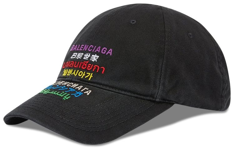 Balenciaga Languages Logo Cap BlackMulticolor