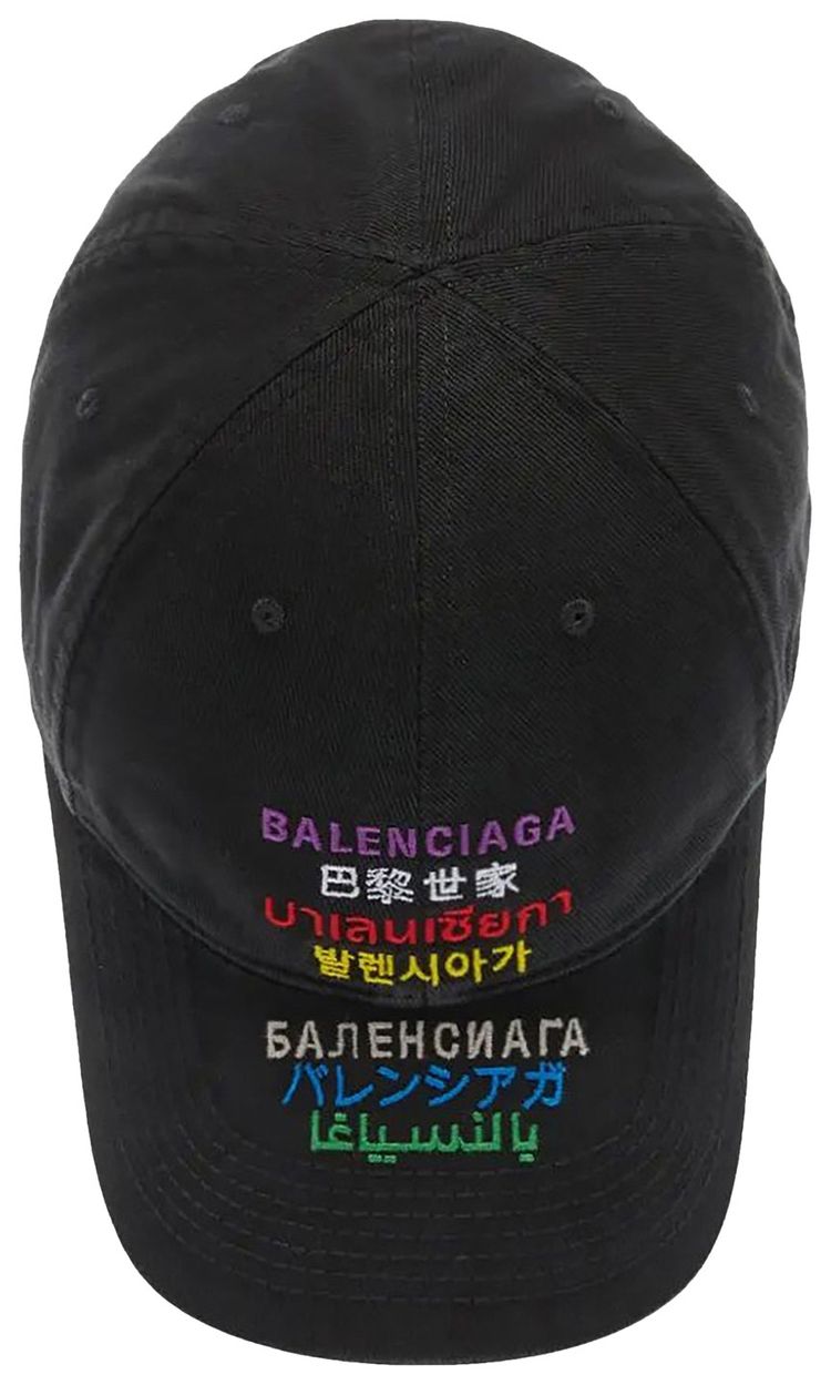 Balenciaga Languages Logo Cap BlackMulticolor