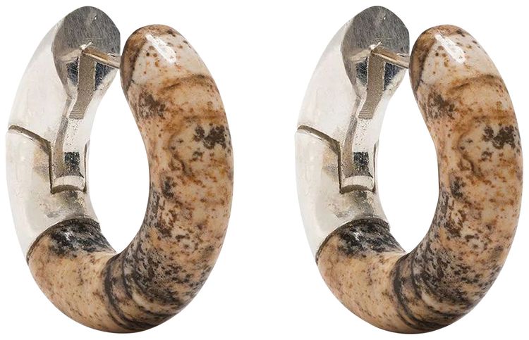 Bottega Veneta Half Stone Earrings Marble