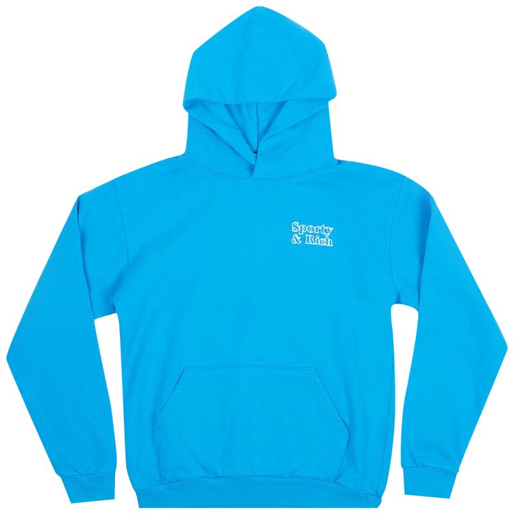 Sporty  Rich Fun Logo Hoodie OceanBlueWhite