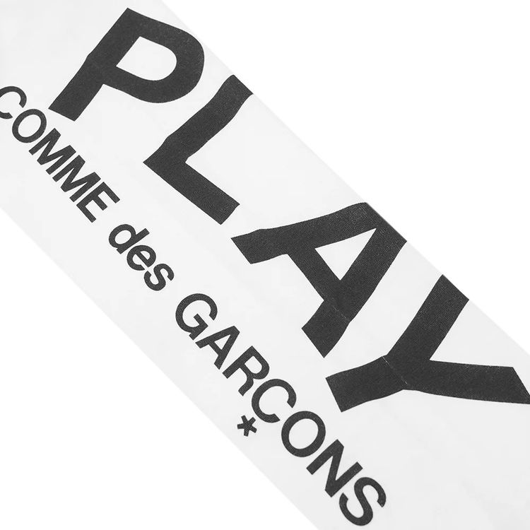 Comme des Garcons PLAY Long Sleeve Logo T Shirt White
