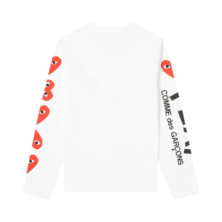 Comme des Garcons PLAY Long Sleeve Logo T Shirt White