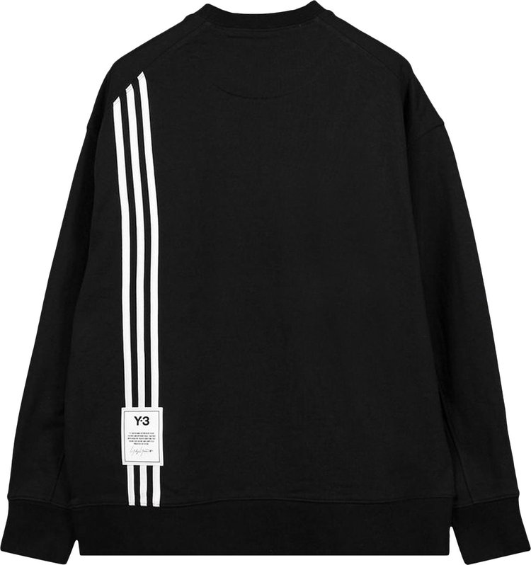 Y 3 3 STP Terry Crew Sweatshirt Black