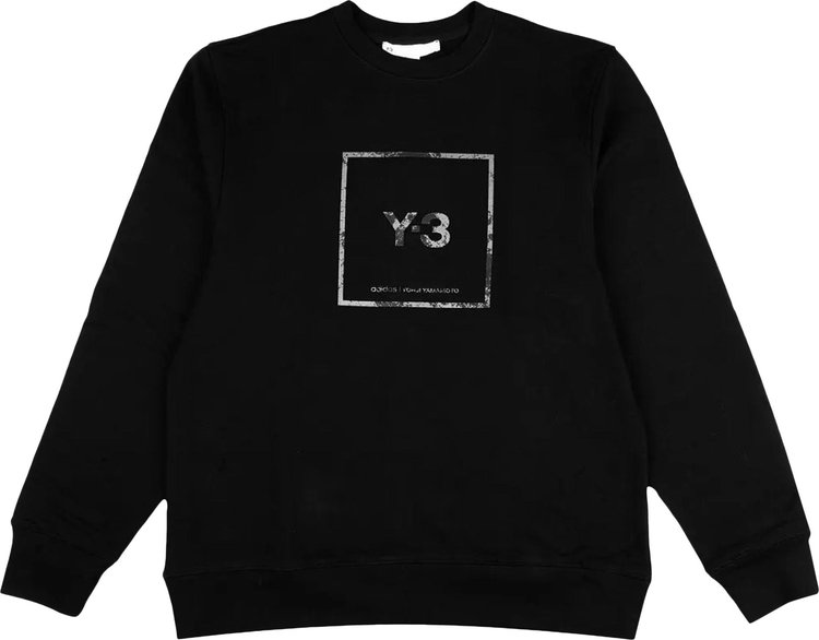 Y-3 U Square Label Graphic Crew Sweatshirt 'Black'