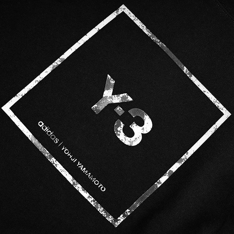 Y 3 U Square Label Graphic Crew Sweatshirt Black
