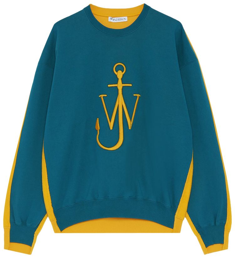 JW Anderson Deconstructed Fleece Back Sweatshirt BlueYellow