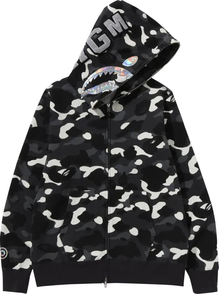 BAPE City Camo Shark Full Zip Hoodie Black