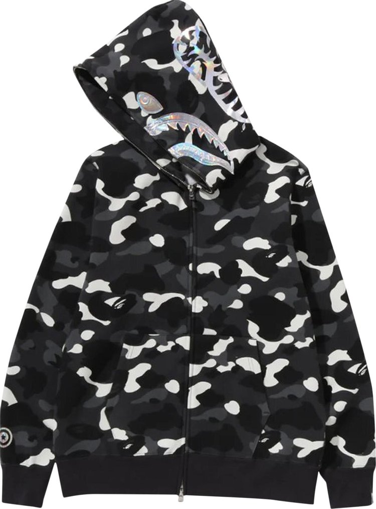 BAPE City Camo Shark Full Zip Hoodie Black