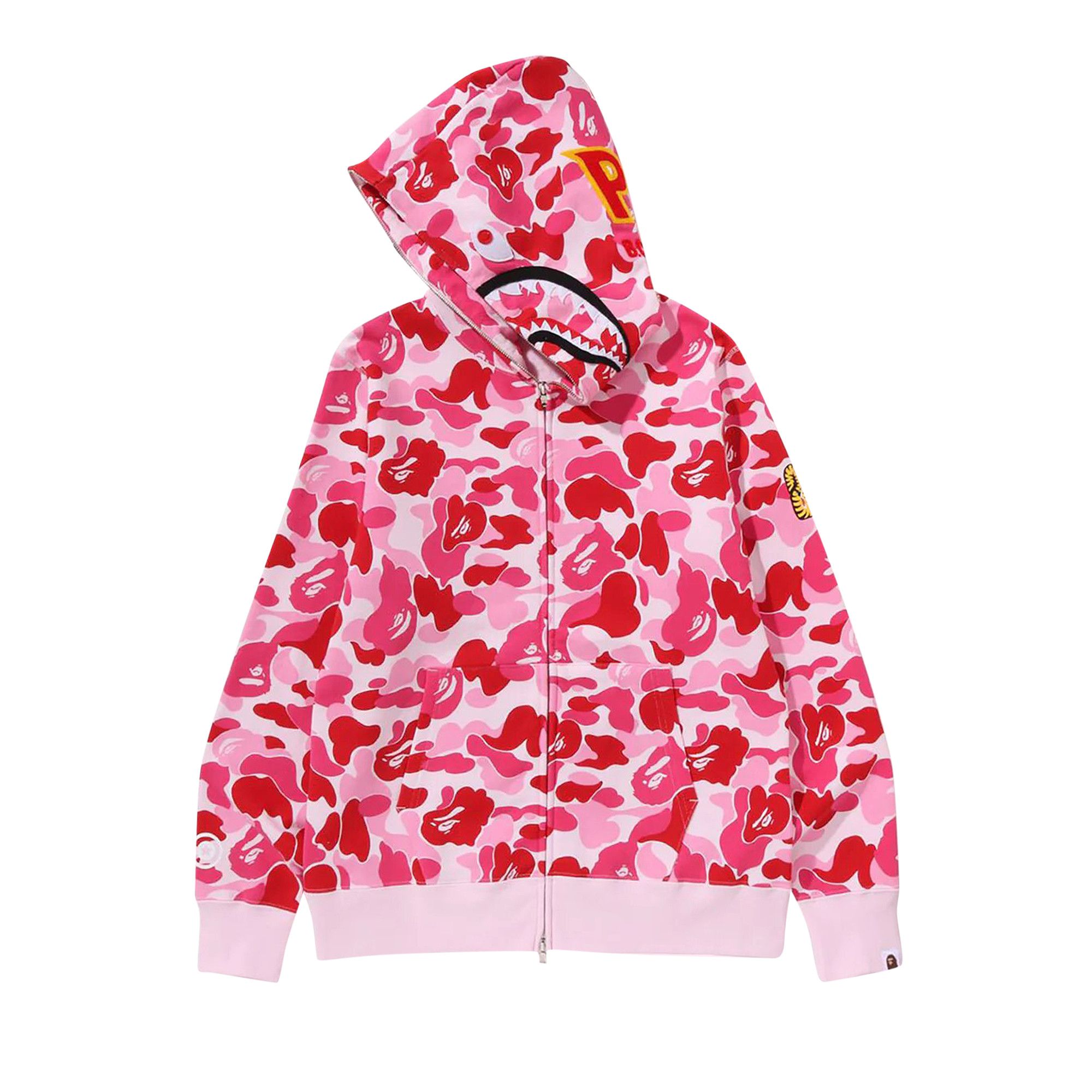 Buy BAPE ABC Camo Shark Full Zip Hoodie 'Pink' - 1K30 115