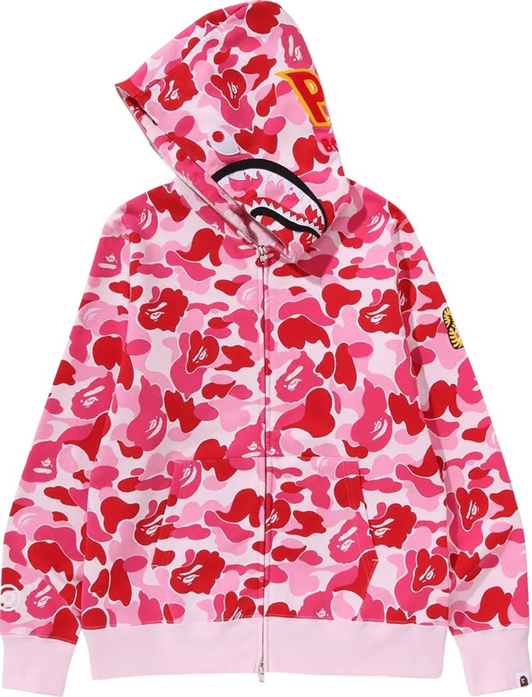 BAPE ABC Camo Shark Full Zip Hoodie Pink