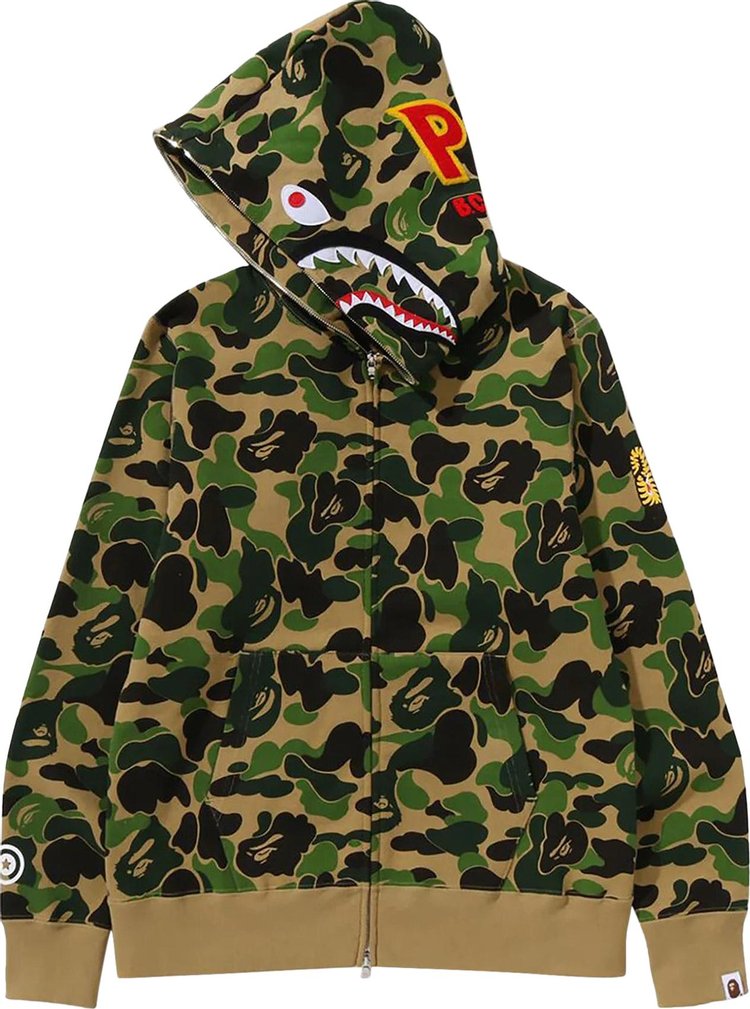 BAPE ABC Camo Shark Full Zip Hoodie Green