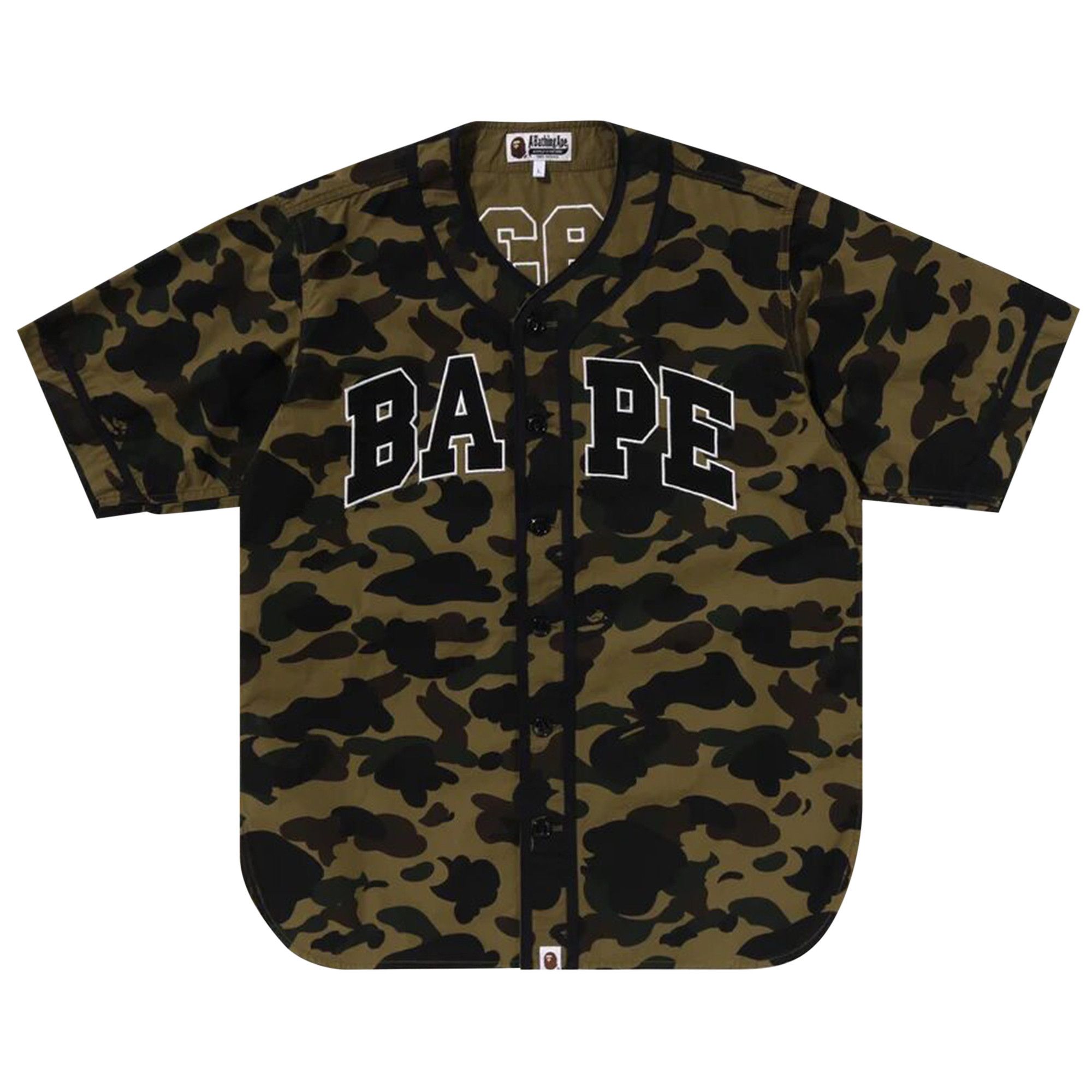 Green camo bape shirt deals