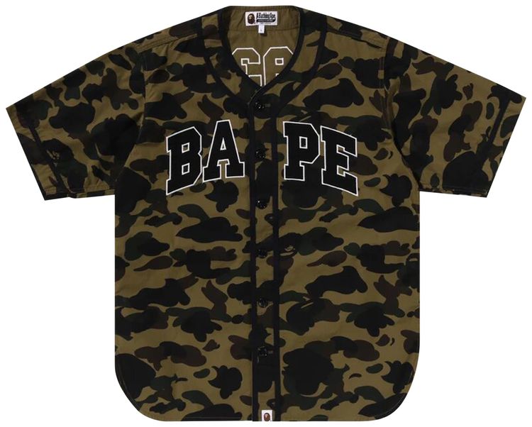 BAPE 1st Camo Baseball Shirt Green