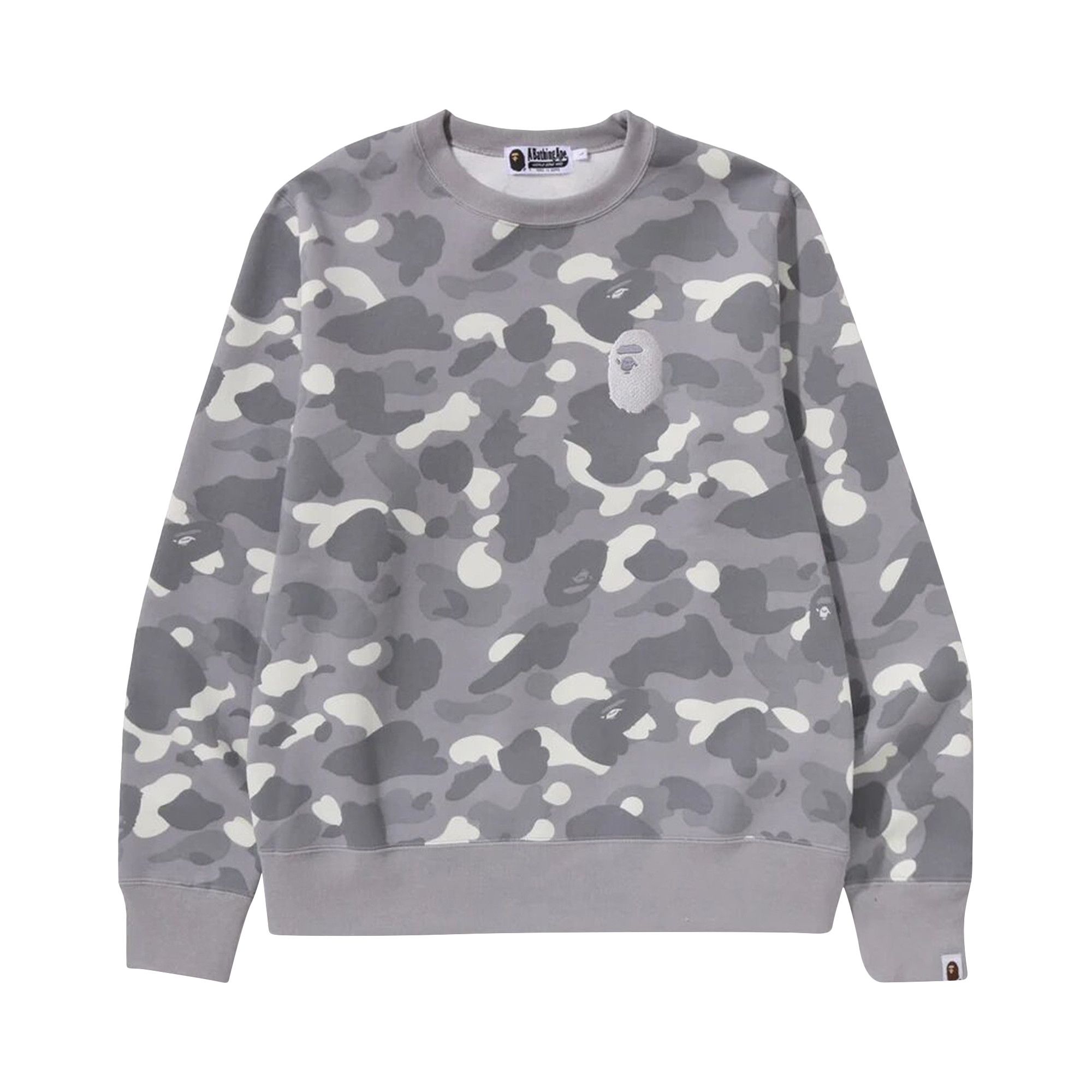 Buy BAPE City Camo Large Ape Head Crewneck 'Grey' - 1K30 113