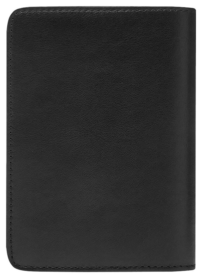 Off White Debossed Quote Passport Holder Black