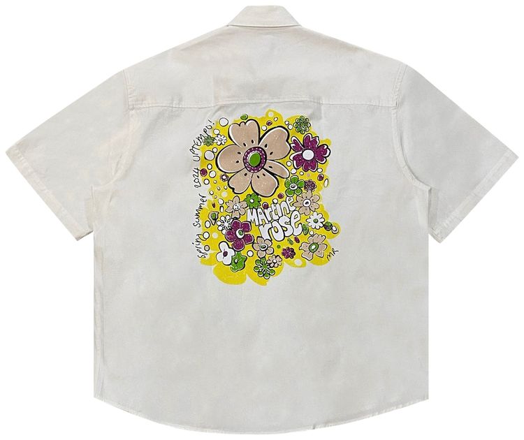 Martine Rose Festival Flower Overshirt Off White