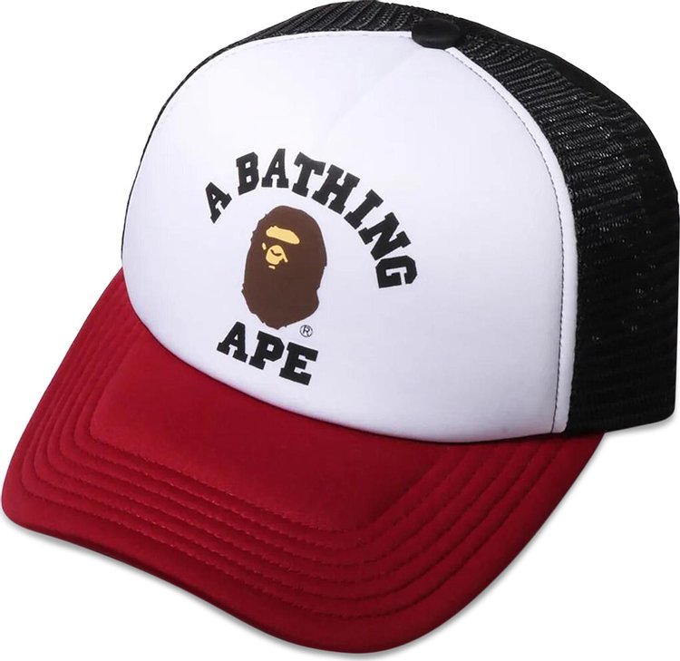 BAPE College Mesh Cap Burgundy