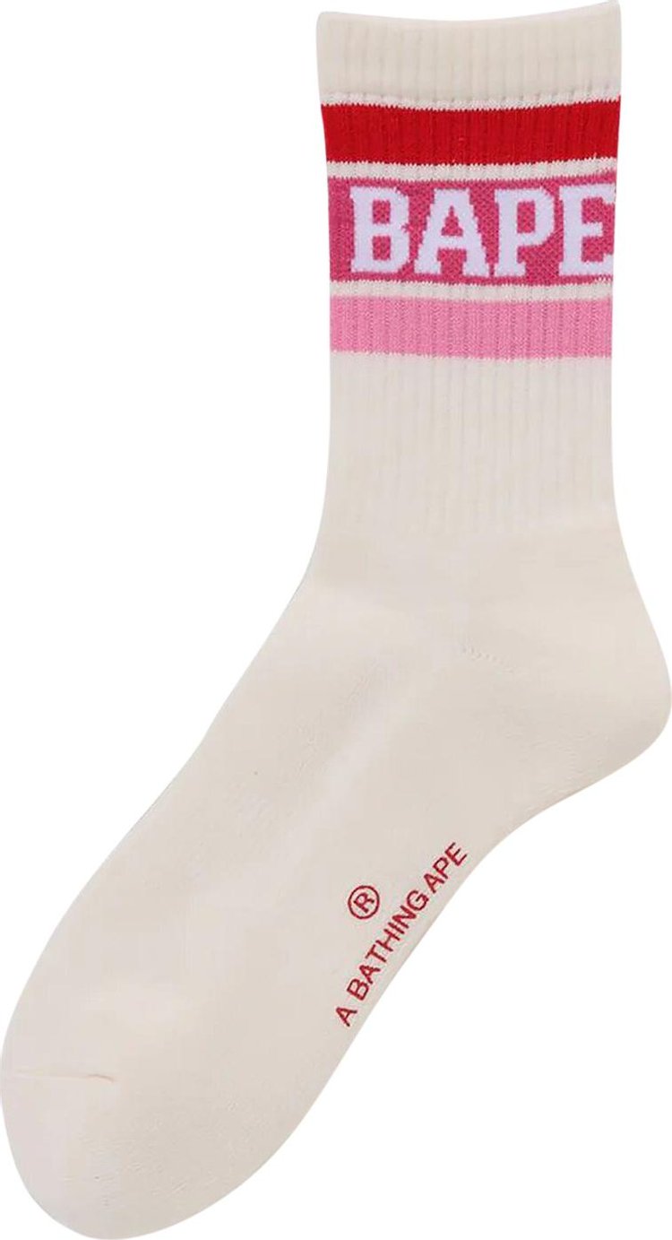 BAPE Line Socks Pink