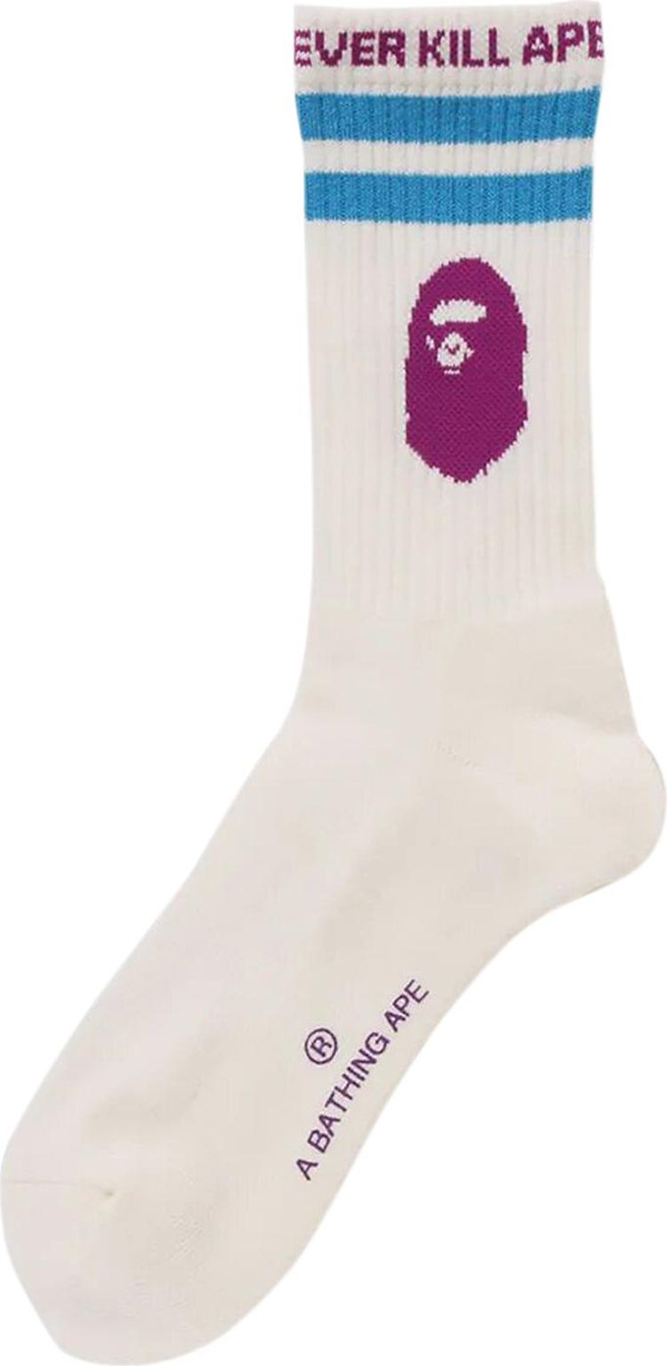 BAPE Ape Head Line Socks White