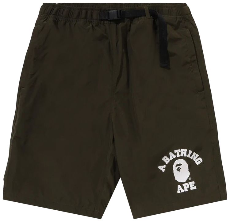 BAPE College Beach Shorts Olive Drab