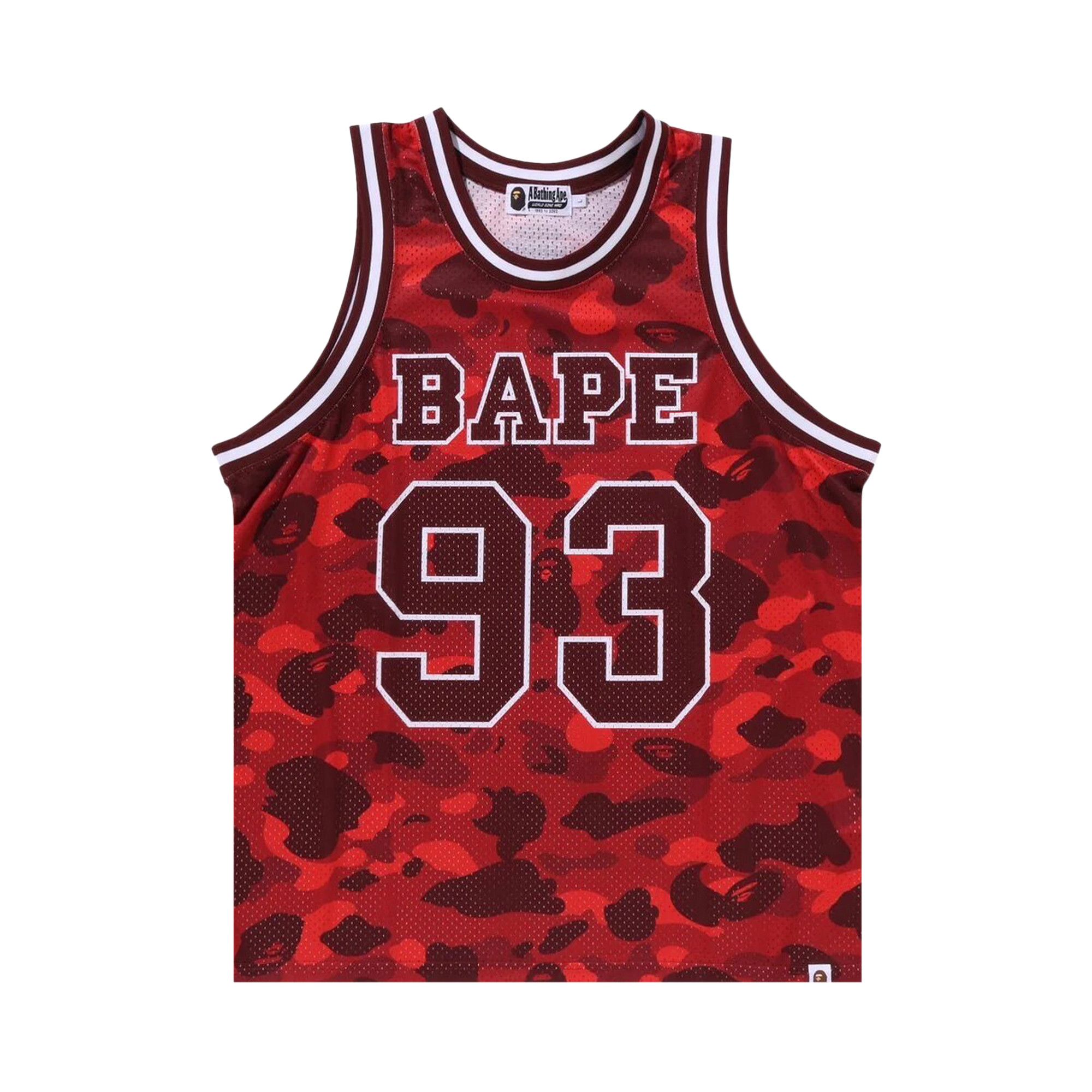 Buy BAPE Color Camo Basketball Tank Top 'Red' - 1K30 108 001 RED