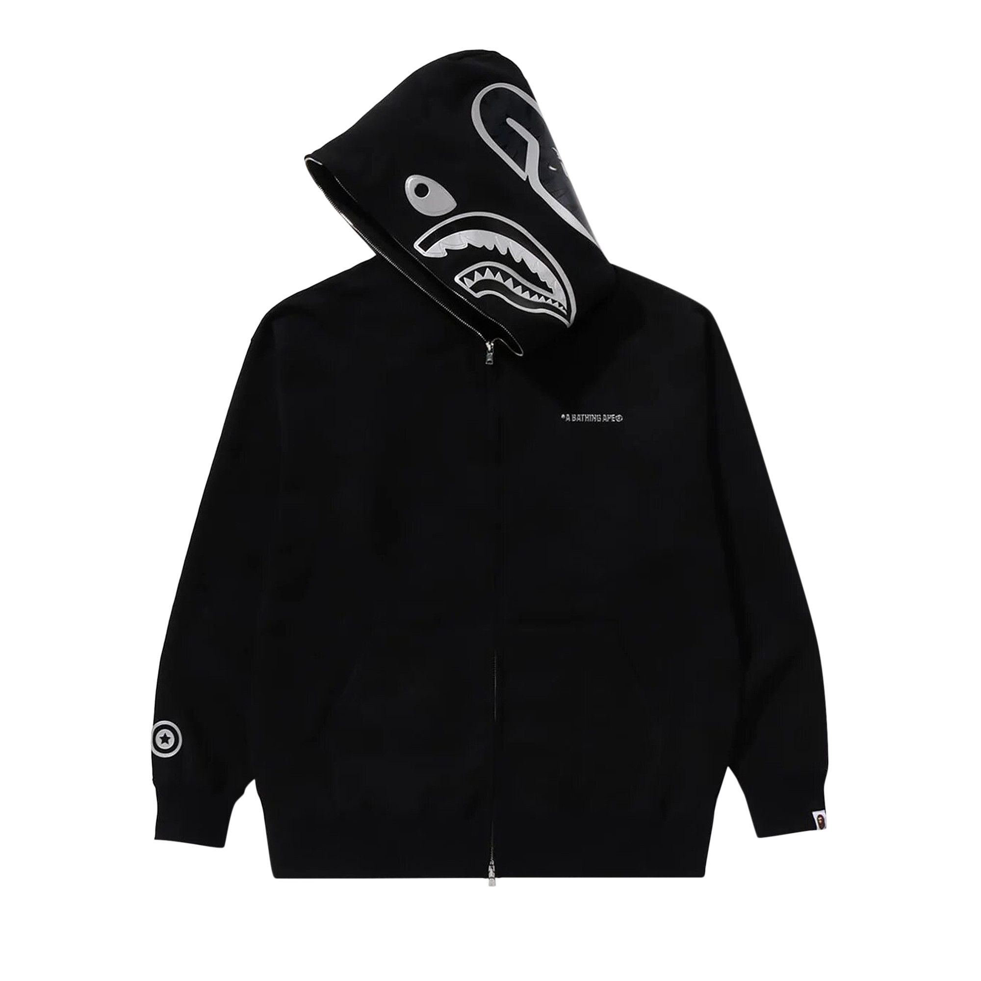 Buy BAPE Ink Camo Shark Zip Hoodie 'Black' - 1K30 115 305 BLACK | GOAT