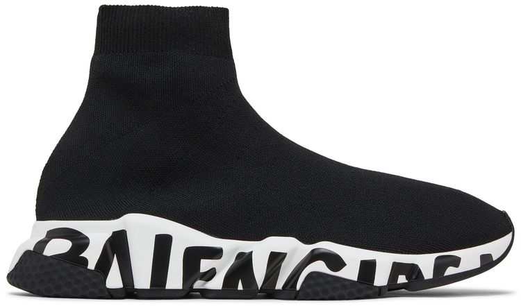 Balenciaga Speed Sneaker Midsole Graffiti   Black White