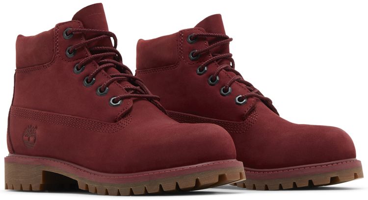 Timberland 6 Inch Premium Little Kids Burgundy