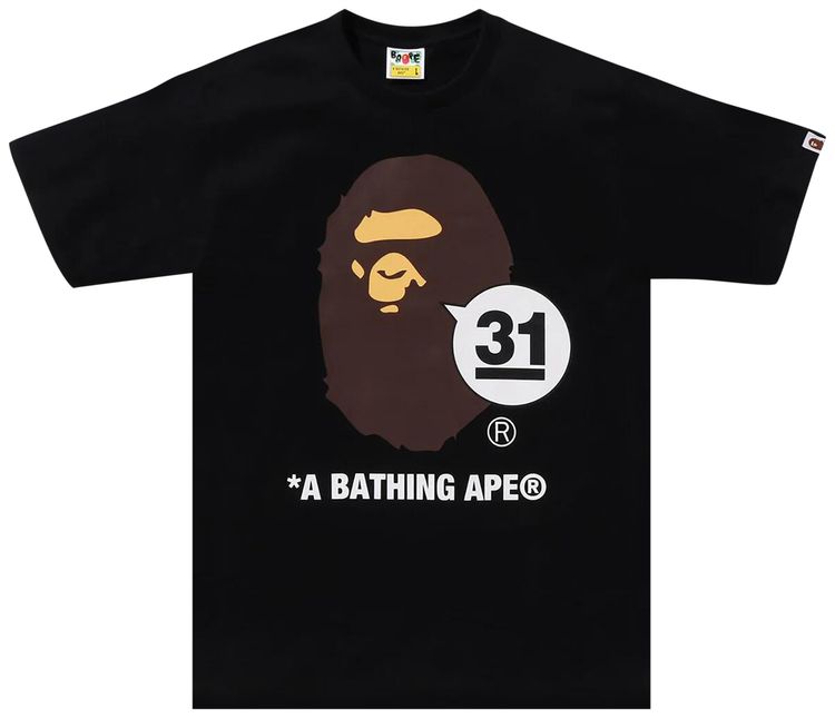 BAPE A Bathing Ape 31st Anniv Ape Head Tee Black