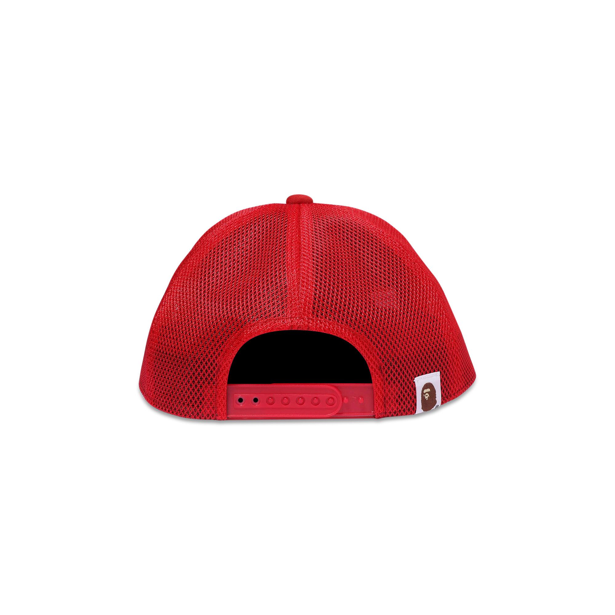 A BATHING APE ストーン付きレッドキャップ A BATHING APE® Abc Camo Crystal Stone Mesh Cap | Bape